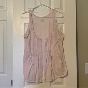 Soft baby pink Button Tank!